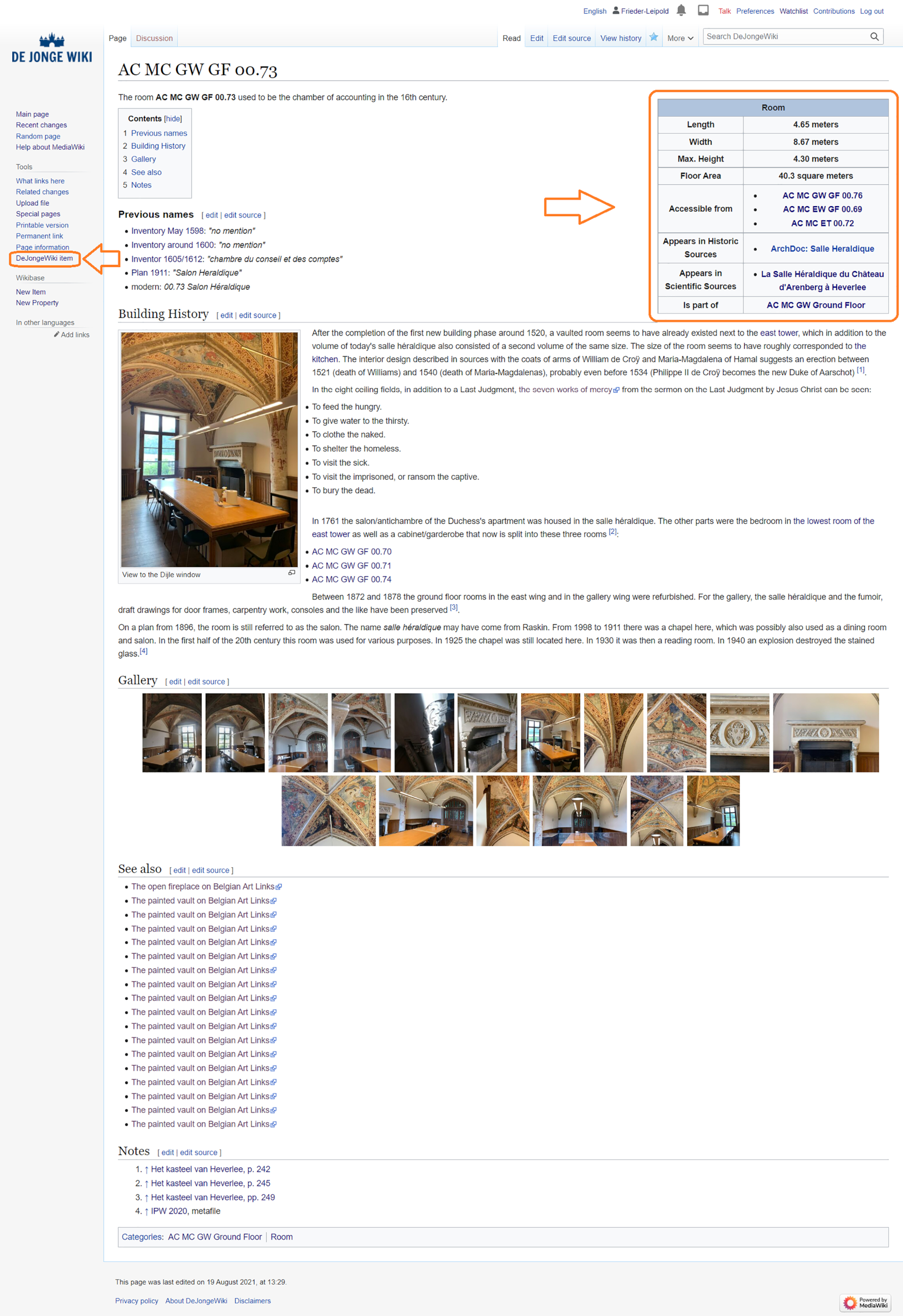 Fig. 7: Example of a front-end article for a room. [Screenshot De Jonge
                              Wiki]